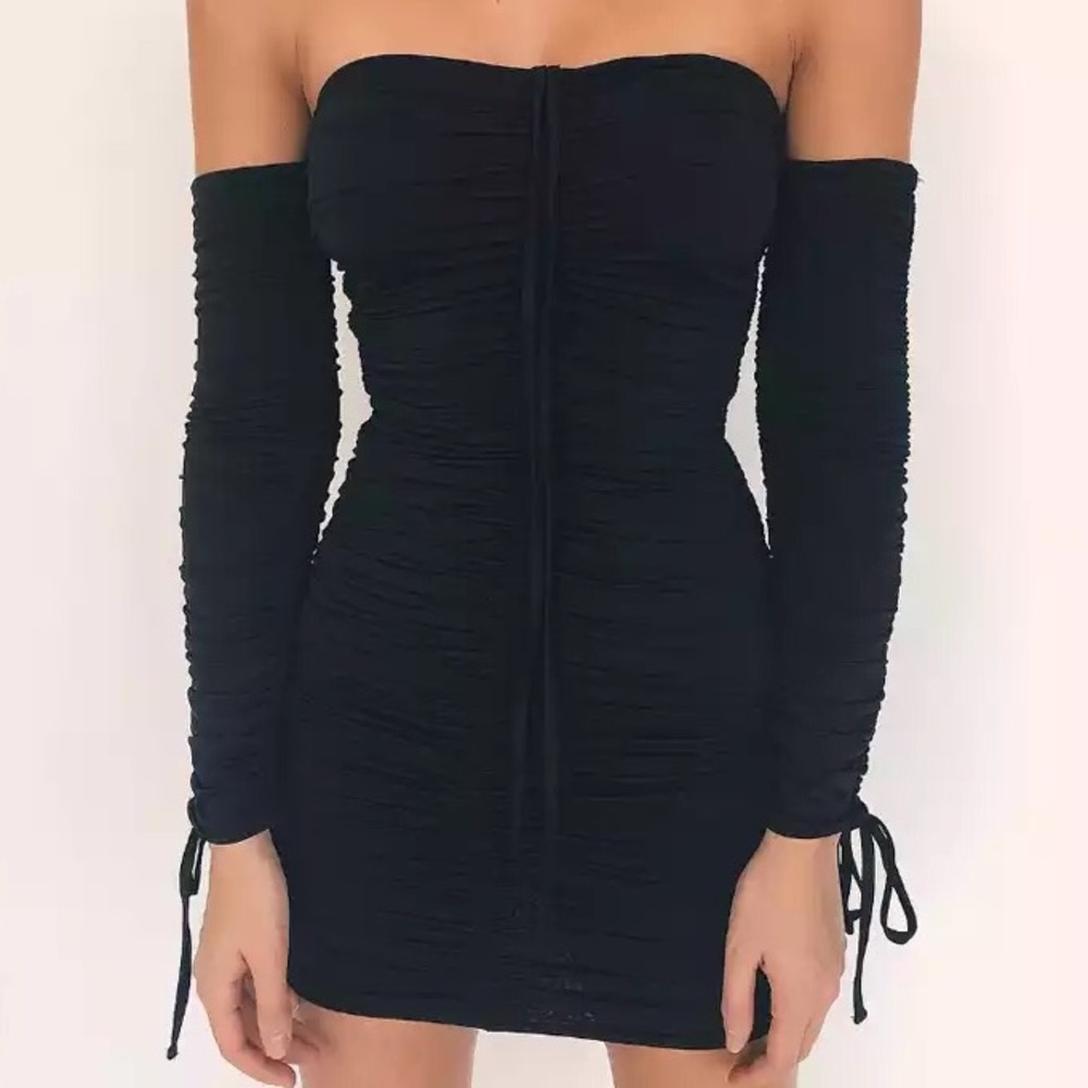 Ruched Off The Shoulder Mini Dress Size Small